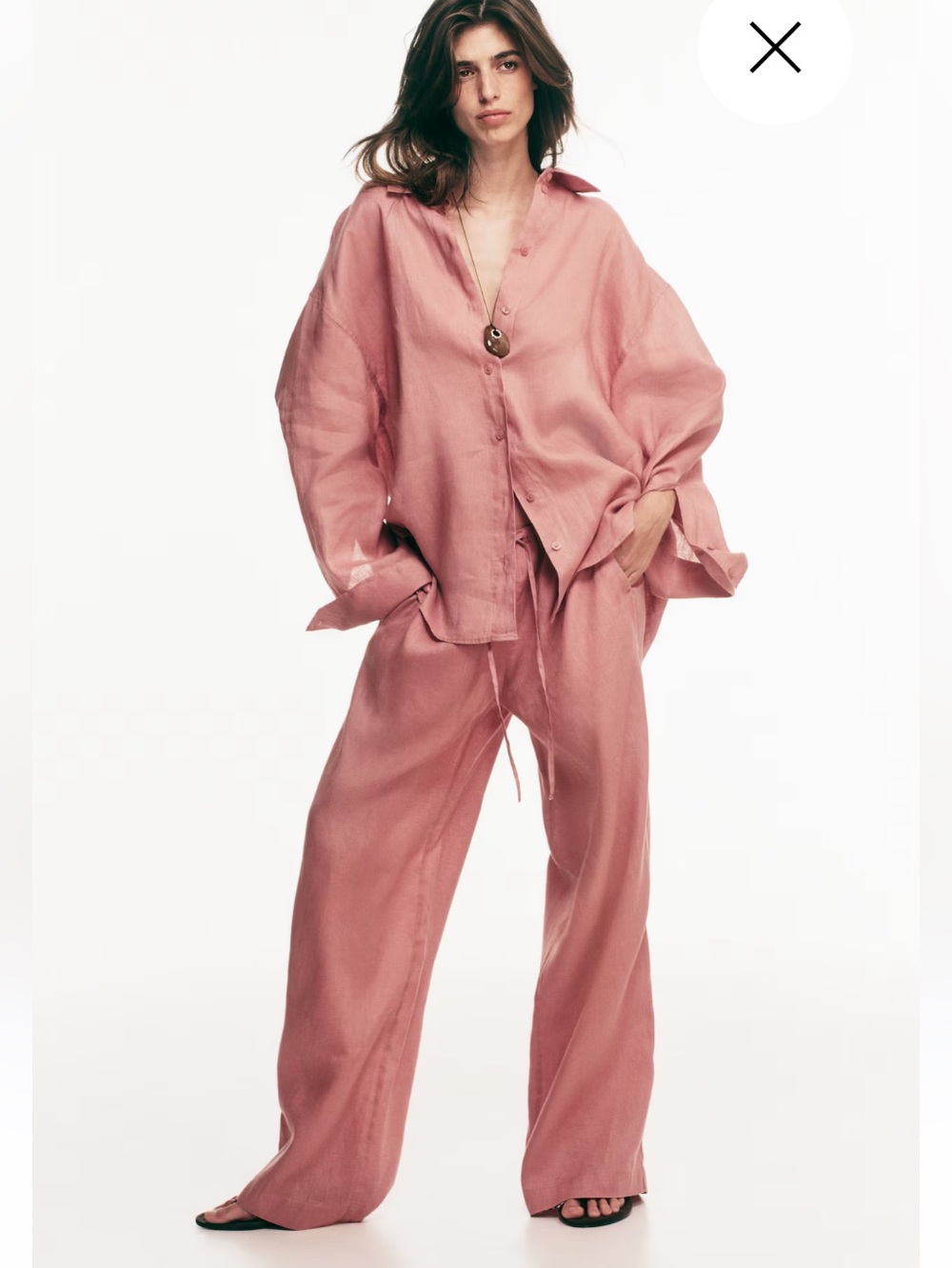 100% Linen Pink Pants.